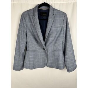 Banana Republic Plaid Blazer Career Business Casual Jacket Blue Gray‎ 8P